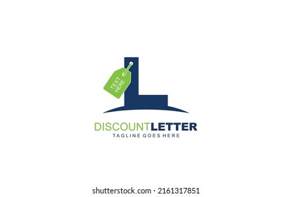 L logo discount for construction company. letter template vector illustration for your brand.