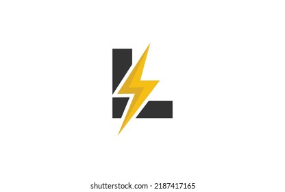 L Logo Energie Vektor für Identitätsfirma. Initialbuchstaben Donner Vorlage Vektorgrafik für Ihre Marke.