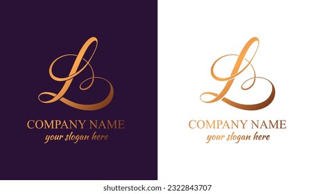 L logo with heart. L letter logo template elements. personal monogram. Vector elegant logo. letter L logo design letter