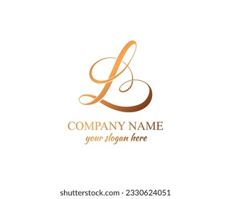 L logo with heart. L letter logo template elements. personal monogram. Vector elegant logo. letter L logo design letter