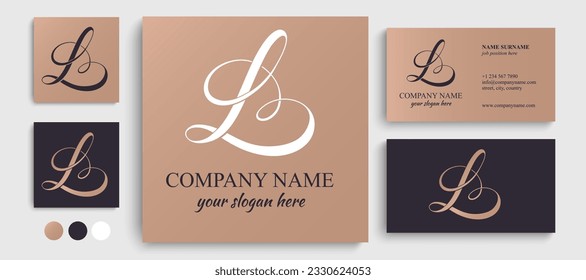 L logo with heart. L letter logo template elements. personal monogram. Vector elegant logo. letter L logo design letter
