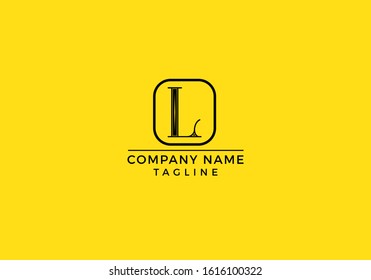 L logo icon design with black and yellow color in vector editable file.