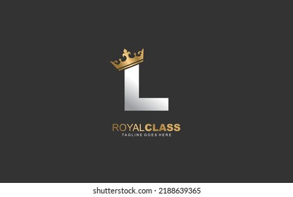 L logo king and crown. letter template vector illustration for your brand.