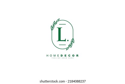 L logo leaf for identity. nature template vector illustration for your brand.