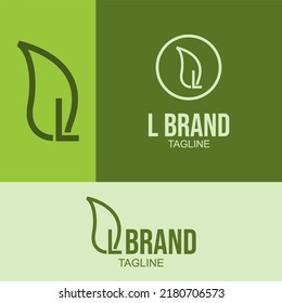 L logo, letter L logo, L leaf logo