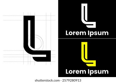 L Logo - Minimalist Geometric Logo: A Monochrome, High-Contrast, and Versatile Design