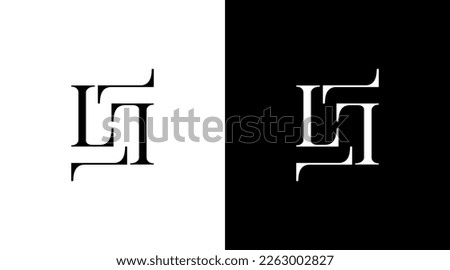L logo monogram business letter initial black and white icon style Design Stock foto © 