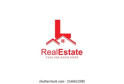 L logo real estate for branding company. identity template vector illustration for your brand.