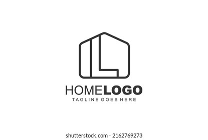 L logo real estate for branding company. identity template vector illustration for your brand.