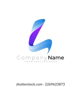 L logo with simple design template, modern style