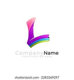 L logo with simple design template, modern style