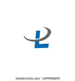 L logo with swoosh icon vector 