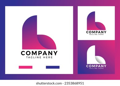Plantilla de logotipo L con degradado de color