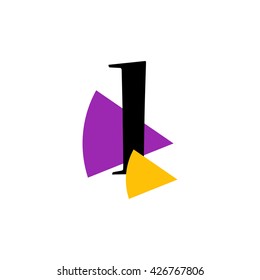 L Logo.. Vector Graphic Business Branding Letter Element Illustration with Colorful Triangles. White Background