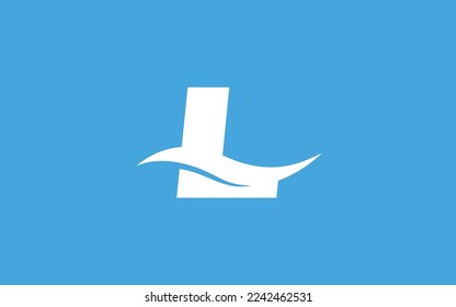 Logotipo L con concepto de letra de onda para la plantilla 