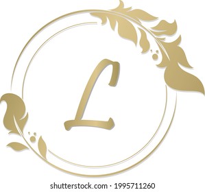 L logo.Letter.Abstrakter L-Design-Vektorgrafik in Goldfarben.