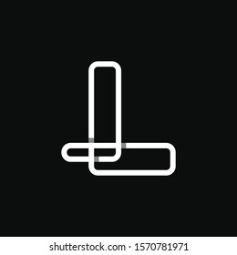 L Logotype Connecting Monoline Outline Black Logo Corporate 