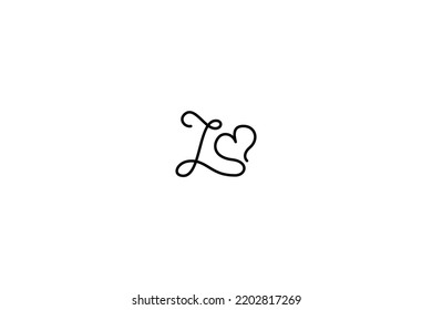 L Love letter logo, in black color. Initial logo concept vector with minimalist shape. Usable for company or corporate logo.