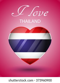 l love Thailand - country flag on Valentine's Day glossy heart