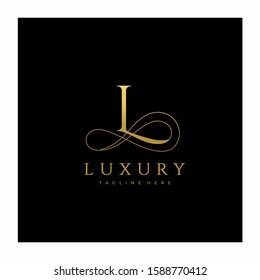 L Luxury Letter Logo Design Vector