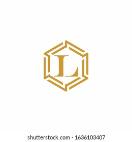 L luxury ornament monogram logo