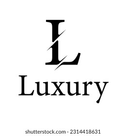 L luxury splash logo isolated on white background vector image.