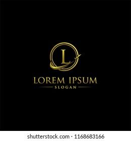 L Luxury travel logo vector flat