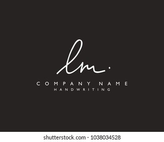 L M Initial Handwriting Logo