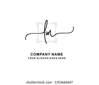 L M Initial Handwriting Logo Template