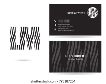 L & M joint logo line letter design with business card template