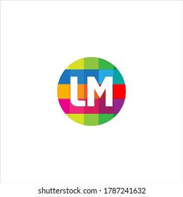 Diseño vectorial del logotipo de la letra L M