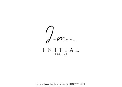 L M LM handwriting or signature letter monogram logo