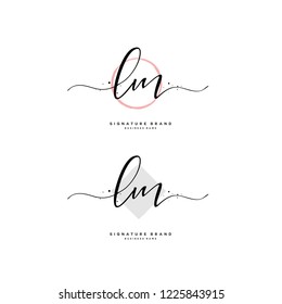 L M LM Initial letter handwriting and  signature logo.