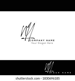 L M LM Escritura manuscrita inicial y logotipo de la firma. Logo inicial del vector de belleza .Moda, boutique, floral y botánica