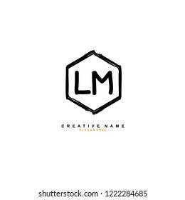 L M LM Initial logo template vector