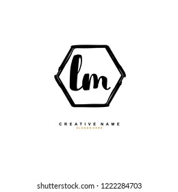 L M LM Initial logo template vector