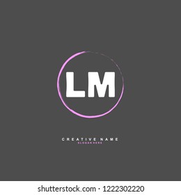 L M LM Initial logo template vector