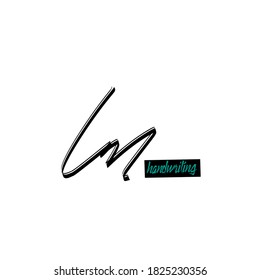 L m Lm initial logo handwriting template vector