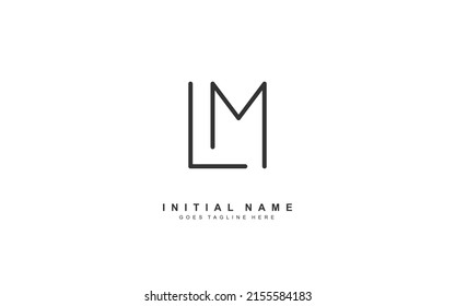 L M LM logo, Initial lettering for identity. Logo with modern minimalist and hand drawn style.