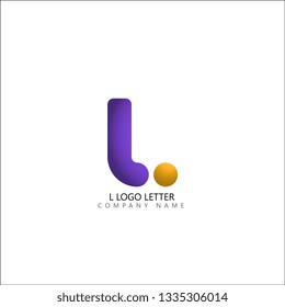 L minimal initial logo letter template vector - Vector