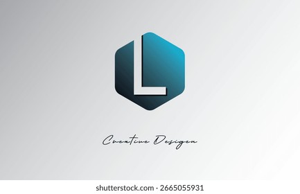 L Símbolo de Espaço Negativo Abstrato de Forma de Polígono Mínimo para Uso de Marca"