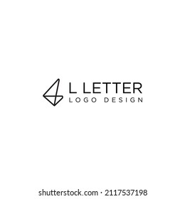 L MONO LINE LOGO DESIGN VECTOR.