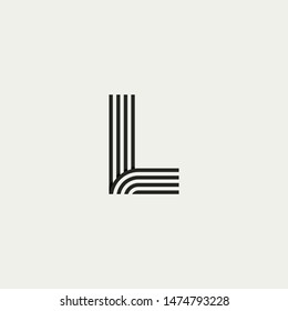 L monogram. Abstract letter L logo design. Line creative symbol. Logo branding. Universal vector icon - Vector