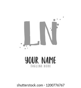 L N Handwritten logo template