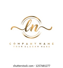 L N Initial Handwriting Logo Vector