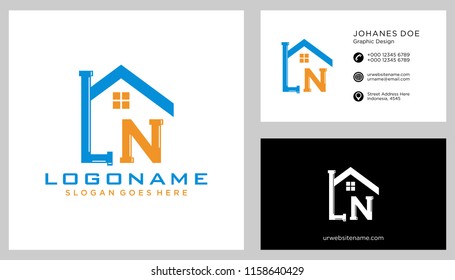 L N initial logo template vector