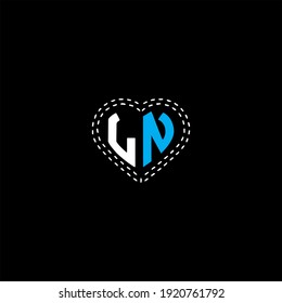 L N letter logo vector design on black color background. LN monogram