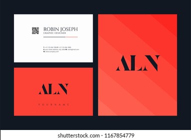 A L N Letters Joint logo icon and business card vector template.