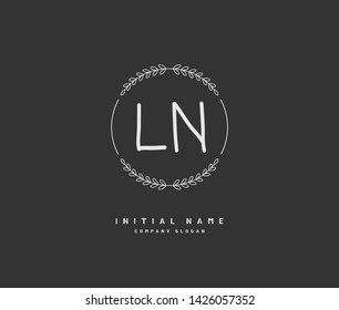 L N LN Beauty vector initial logo, handwriting logo of initial signature, wedding, fashion, jewelry, boutique, floral and botanical with creative template for any company or business.