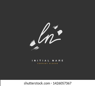 L N LN Beauty vector initial logo, handwriting logo of initial signature, wedding, fashion, jewelry, boutique, floral and botanical with creative template for any company or business.